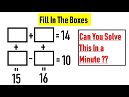 We did not find results for: Solve This In A Minute Fill In The Boxes Maths Puzzle Youtube