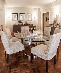 These Animal Print Dining Chairs Got A Nice Update When I Replaced Their Wrinkly Floor Length Sl Dining Table Bases Stainless Steel Dining Table Dining Chairs