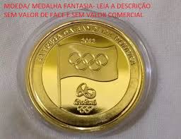 Descubra a melhor forma de comprar online. Moeda Medalha Entrega Bandeira Olimpiadas Rio 2016 Folheada No Elo7 Santana Coins 15991b5