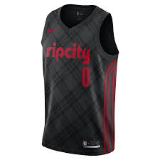 Damian Lillard City Edition Swingman Jersey Portland Trail Blazers Men S Nike Nba Jersey Size 2xl Black Portland Trail Blazers Uniformes Basquet