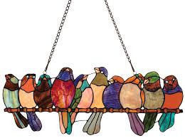 Birds On A Wire Stained Glass Birds On A Wire Stained Glass Stained Glass Birds Faux Stained Glass Stained Glass Art