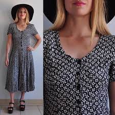 Blouse and skirt skirt pants polka dot fabric black fabric cow print fabric pokemon fabric straight skirt. 90s Button Down Floral Midi Summer Dress W Shoulder Pads Midi Dress Summer Summer Dresses Dresses