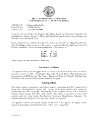 FINAL ADMINISTRATIVE DECISION ILLINOIS PROPERTY TAX APPEAL BOARD APPELLANT:  Muhammad Jalaluddin DOCKET NO.: 15-30981.001-R-1 PAR