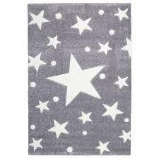 Als motiv sind fünf verschiedene dschungeltiere abgebildet, die sich in den ecken des teppichs tummeln. Livone Kinderteppich Happy Rugs Stars Silbergrau Weiss 120x180cm Teppiche Kinderzimmer Villa Schafchen