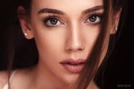 Wallpaper look, close-up, face, model, portrait, makeup, hairstyle, brown  hair for mobile and desktop, section девушки, resolution 2048x1366