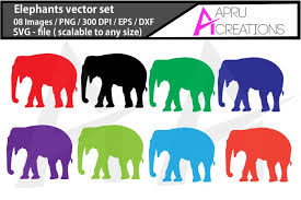 Download Elephants Vectors Elephants Silhouette Elephant Clipart Elephant Color Images Svg Eps Dxf Png 26083 Other Design Bundles