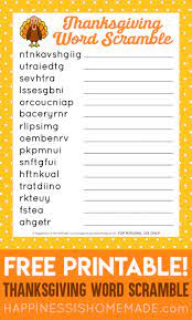 This is our difficult thanksgiving word scramble. Thanksgiving Word Scramble Puzzle Happiness Is Homemade