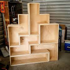 Tetris Bookcase I D Make It A Perfect Square Though Woodworking Woodworking Projects Decor