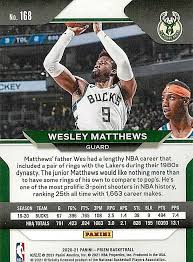 2020-21 Panini Prizm #168 Wesley Matthews BUCKS