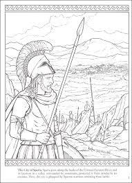 Greek warrior coloring page from greece category. Sparta Warriors Of The Ancient World Coloring Book Dover Publications 9780486498133