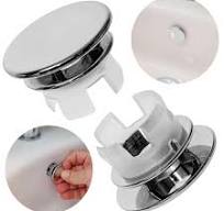 Couvercle de trop-Plein pour lavabo, 2 pcs, Design 2 en Chrome Brillant,  pour Trou de lavabo avec Ø 22-24 mm à l'intérieur, Anneau de Remplacement  ...