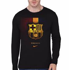 fc barcelona black full sleeve t shirt