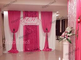Tapi buktinya, tema pernikahan serba pink bernuansa hello. Dekorasi Pernikahan Pesta Pernikahan Tirai Backdrop Dengan Dilepas Swag Payet Di Tengah Warna Pink Tirai Pada Yang Sisi Wedding Decorations Wedding Wedding Decorationwedding Wedding Aliexpress