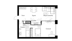 60 Square Meters Apartment Concept By Vlad Mishin Small Apartment Design Apartment Floor Plan Space Design