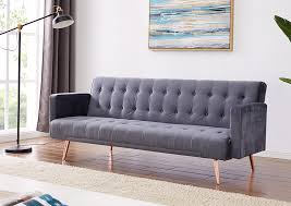 Bessie small sofa bed, deep black velvet £ 329. Velvet Sofa Bed 3 Seater Luxury Velvet Contrast Legs Pull Button Detail Sofabed Ebay