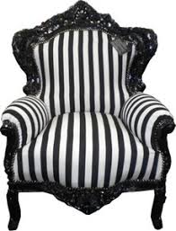 Baroque Armchair King Black White Stripes Black Rococo Chair White Decor Armchair