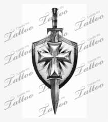 Download this winged shield tattoo vector illustration now. Grey Sword And Shield Tattoo Design St Michael S Sword And Shield Transparent Png 400x400 Free Download On Nicepng