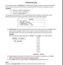 Since you'll have forgotten the order of things, it . Solved Palindrome Puzzle Let S Try A Little Puzzle A Chegg Com