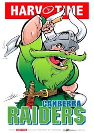 The canberra raiders are an australian professional rugby league football club based in the national capital city of canberra, australian capital territory.they have competed in australasia's elite rugby league competition, the national rugby league (nrl) premiership since 1982. Canberra Raiders Nrl Mascot Print Harv Time Poster