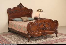 Louis Xv French 1900 Antique Queen Size Walnut Bed Carved Birds Cherubs Furniture Walnut Bedroom Furniture Bedroom Furniture