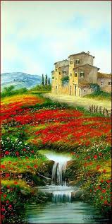 Toskana Gemalt Noch Schoner Sehen Sie Selbst Landskapsmalningar Akvarell Landskap Malerikonst