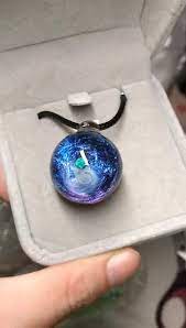 Starry Night Necklace Universe Galaxy Resin Pendant Night Sky Pendant Day Chuyền