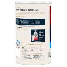 Quaker 1 minute oatmeal nutrition label. Quaker Oats Quick 1 Minute Oatmeal 42 Oz Canister Walmart Com Walmart Com