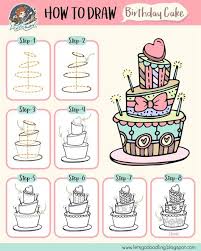 #howtodraw #drawsocute ☆easy, simple follow along drawing lessons for beginners. Birthday Cake Drawing Easy 54 Ideas