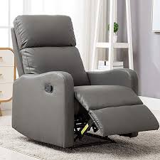 Amazon Com Anj Chair Contemporary Leather Recliner Chair For Modern Living Room Classic Grey Kitchen Dining Sofa Home Living Room Chairs Recliner Chair