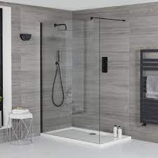 Milano Nero Walk In Shower Enclosure With Tray Choice Of Sizes Walk In Shower Enclosures Shower Enclosure Walk In Shower