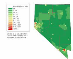 Quantitative Population Density Map Using Lighter Colors For Lower Density Darker Colors For Higher Density Nevada Las Vegas Map Vegas Maps