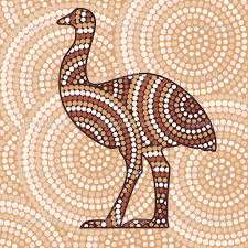Abstract Aboriginal Emu Dot Painting In Vector Format Aboriginal Art Aboriginal Dot Art Indigenous Australian Art