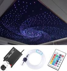 12v 16w Rgb Led Fiber Optic Star Ceiling Light Kit 260pcs 2m 0 75mm Home Car Star Lights On Ceiling Star Ceiling Ceiling Lights