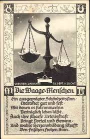 Das bringt der tag, das jahr und die liebe für ihr sternzeichen: Ansichtskarte Postkarte Sternzeichen Waage Horoskop 23 September Bis 23 Oktober Manuskript Nbsp Nbsp Papierantiquitat Akpool Gmbh