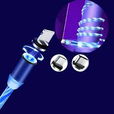 Led Flowing Charger Cable Light Up Strong Magnetic Charging Cable For Android Blue Walmart Com Walmart Com