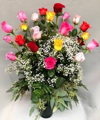 5 stars the receipient was very pleased with the bouquet. 24 Rainbow Love Roses In Chicago Il Donna S Garden Flower Shop