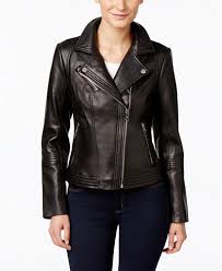 Michael Michael Kors Petite Asymmetrical Leather Jacket Coats Women Macy S Asymmetrical Leather Jacket Black Leather Moto Jacket Leather Moto Jacket
