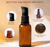 2PCS Upscale Amber Glass Refillable Pump Press Lotion Bottles Container  Jars Pot For Makeup Foundations Cosmetic Skin Care Cream Emulsion Essential  ...