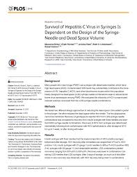 Pdf Survival Of Hepatitis C Virus In Syringes Is Dependent