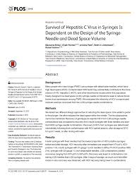 pdf survival of hepatitis c virus in syringes is dependent