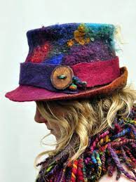 Made To Order Magic Rainbow Felt Hat Hand Felted By Innerspiral 182 00 Handmade Felt Hats Felt Hat Hats