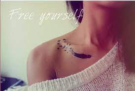 Collarbone Feather Tattoos Body Art Tattoos Piercing Tattoo