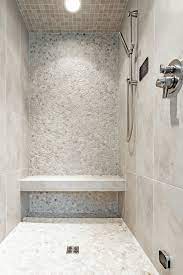 Custom Tile Shower With Pebble Feature Wall Custom Tile Shower Bathroom Shower Shower Tile
