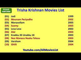 Trisha krishnan next upcoming movies list 2020 and 2021 new release dates. Trisha Krishnan Movies List Youtube