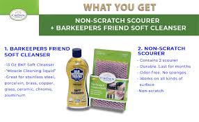 Mar 7, 2013 07:32 am 20. Bar Keepers Friend Soft Cleanser Liquid 13 Oz And Non Scratch Scouring Kit Pot Cleaner And Scrubbing Set Multipurpose Stainless Steel Rust Soft Cleaner With Heavy Duty Non Scratch Dishcloth