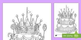 25+ birthday cake coloring pages. Birthday Cake Colouring Page For Kids Happy Birthday