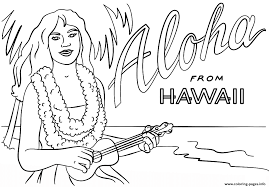 Collection of hawaiian coloring page (40). Hawaiian Girl With Ukulele Coloring Pages Printable