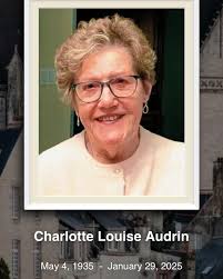 Beloved wife of the late Robert Audrin, loving mother of Michele (Frederic)  Zynkowsky, Stephane (Patricia) Audrin, and Veronique (Sean) Ridley,  cherished grandmother of Elodie, Sebastien, Emilie, Noah, Isabelle,  Christian and Sebastian, great-grandmother