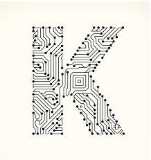Letter K Circuit Board On White Background Vector Art Illustration Letra K Disenos De Letras Disenos De Unas