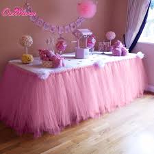 Pink tutu table skirt with double layer organza willows. Fantasy Closet New Tutu Tulle Table Skirts High Chair Decor Baby Shower Decoration Boys Girls Birthday Party Blue Mixed Silver Art Craft Supplies Table Covers Accessories